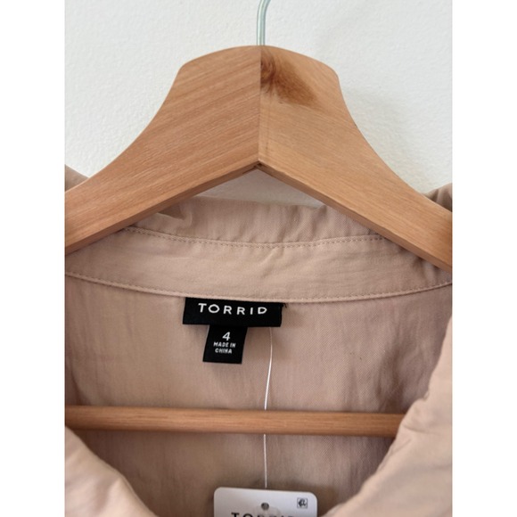 New Torrid Tan Mini Waist-Tie Shirt Dress – Size 4X - Picture 5 of 7